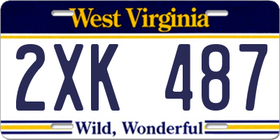 WV license plate 2XK487