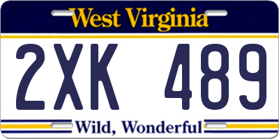 WV license plate 2XK489