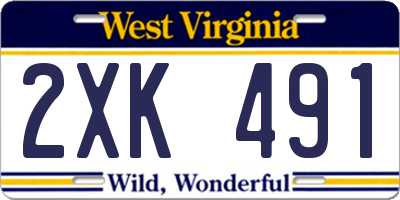 WV license plate 2XK491