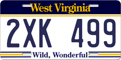 WV license plate 2XK499