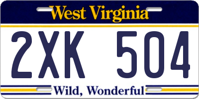WV license plate 2XK504