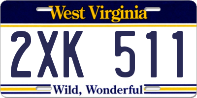 WV license plate 2XK511