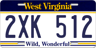 WV license plate 2XK512