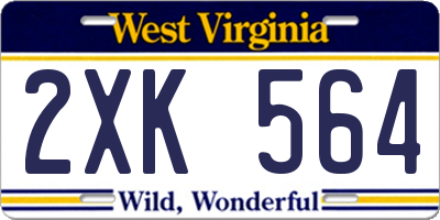 WV license plate 2XK564