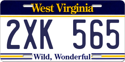 WV license plate 2XK565