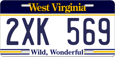 WV license plate 2XK569