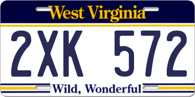 WV license plate 2XK572