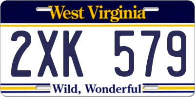 WV license plate 2XK579
