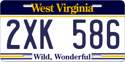 WV license plate 2XK586