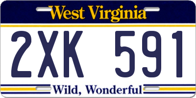 WV license plate 2XK591