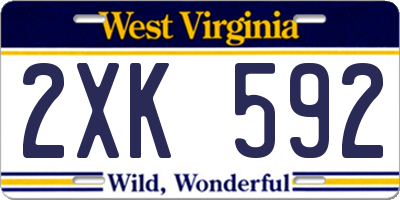 WV license plate 2XK592