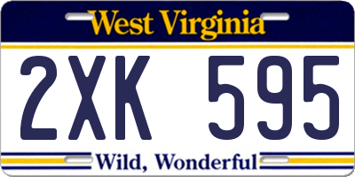 WV license plate 2XK595