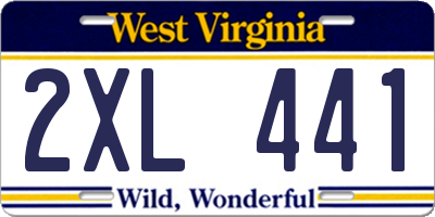 WV license plate 2XL441