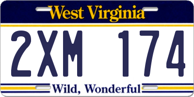 WV license plate 2XM174