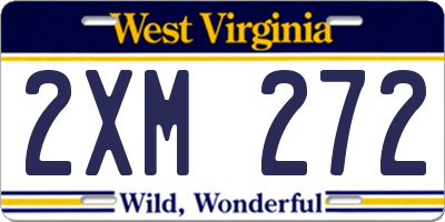 WV license plate 2XM272