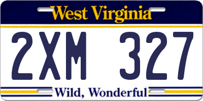 WV license plate 2XM327