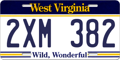 WV license plate 2XM382