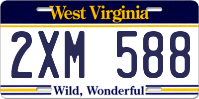 WV license plate 2XM588