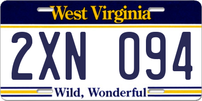 WV license plate 2XN094