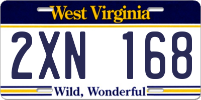 WV license plate 2XN168