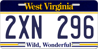 WV license plate 2XN296