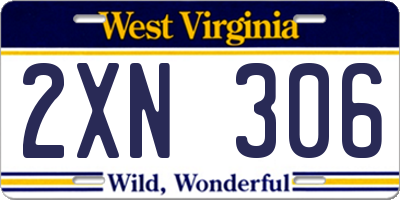 WV license plate 2XN306