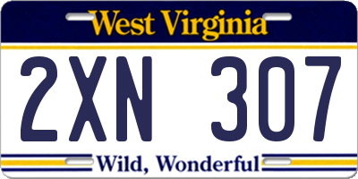 WV license plate 2XN307