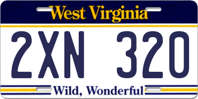 WV license plate 2XN320