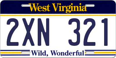 WV license plate 2XN321