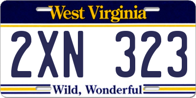 WV license plate 2XN323
