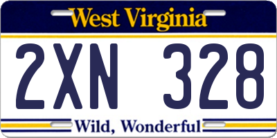 WV license plate 2XN328