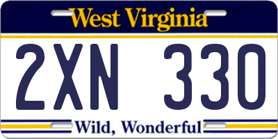 WV license plate 2XN330