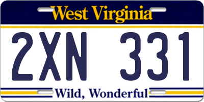 WV license plate 2XN331