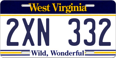 WV license plate 2XN332