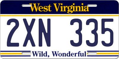 WV license plate 2XN335