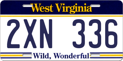 WV license plate 2XN336
