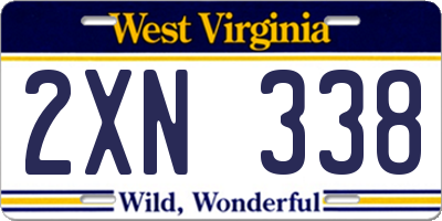WV license plate 2XN338