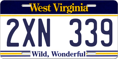 WV license plate 2XN339