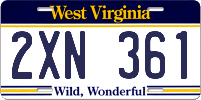 WV license plate 2XN361