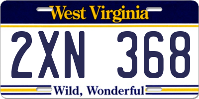 WV license plate 2XN368