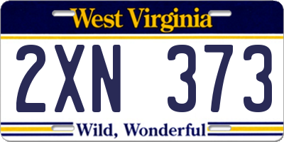 WV license plate 2XN373