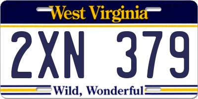 WV license plate 2XN379