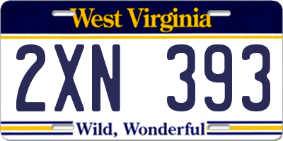 WV license plate 2XN393