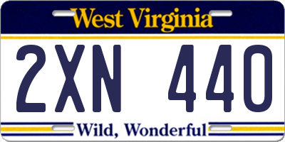 WV license plate 2XN440