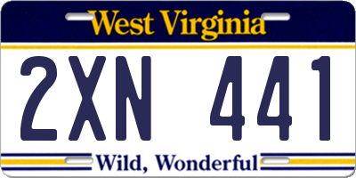 WV license plate 2XN441