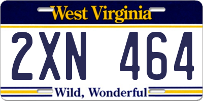 WV license plate 2XN464
