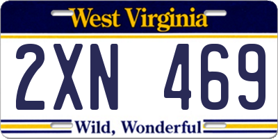 WV license plate 2XN469