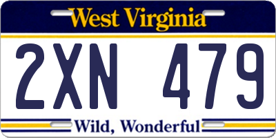 WV license plate 2XN479