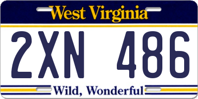 WV license plate 2XN486