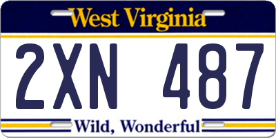 WV license plate 2XN487